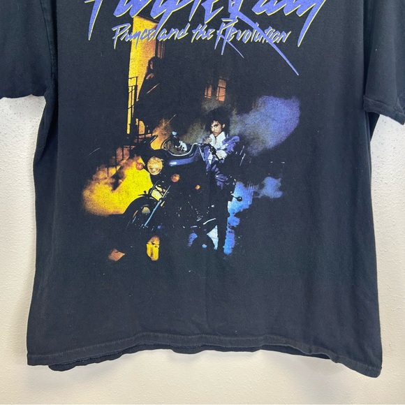 Prince Purple Rain Graphic T-Shirt - Black Unisex L Band Tee Music Pop Festival - Picture 3 of 8